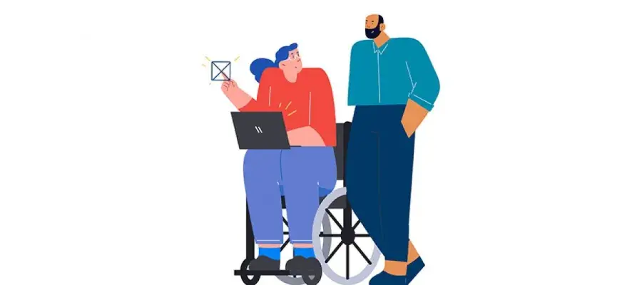 A lady in WheelChair Helped by a Gentleman, Animation Characters