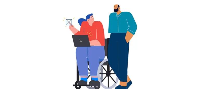 A lady in WheelChair Helped by a Gentleman, Animation Characters